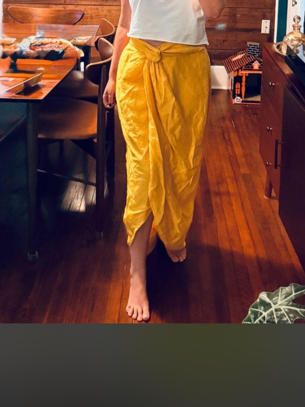 Melissa Mercedes x ELOQUII Yellow Tencel/Linen Blend Skirt Sz 14